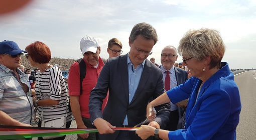 Feierliche Freigabe des neuen Teilstücks der A 72 Richtung bei Rötha